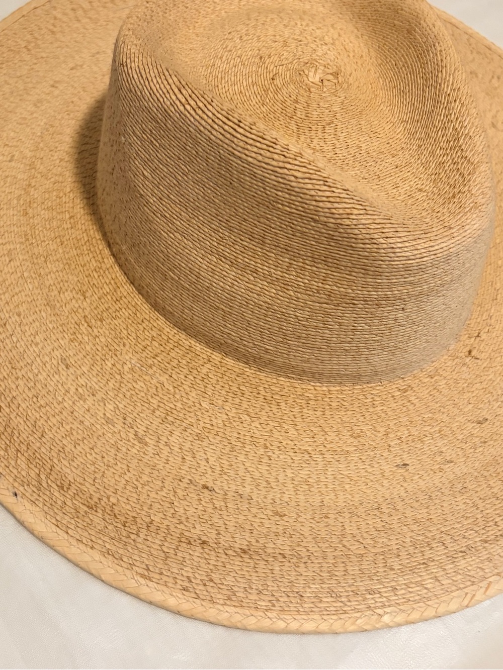Handwoven Wide-Brim Straw Sun Hat - Natural Tan Haus of Trade Size Large - Picture 3 of 13